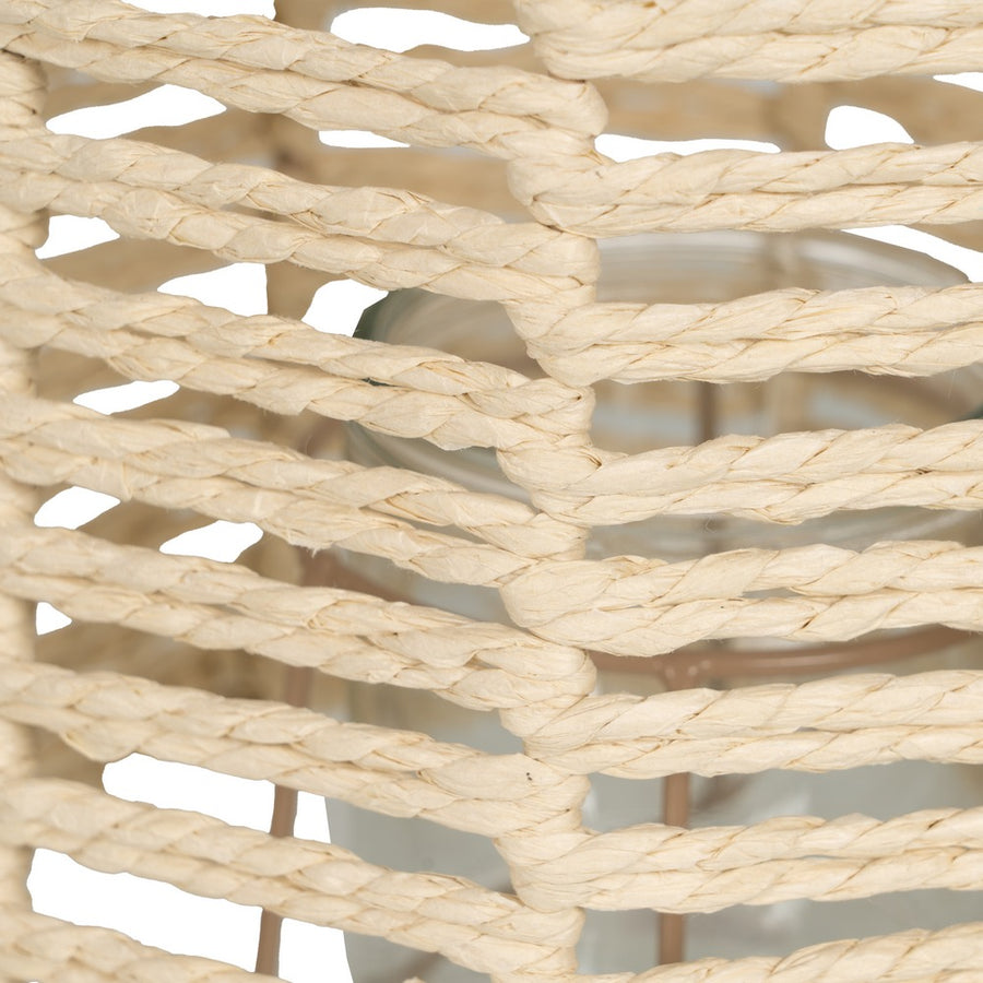 FAROL PORTAVELAS NATURAL PAPEL-METAL 18 X 18 X 20,50 CM