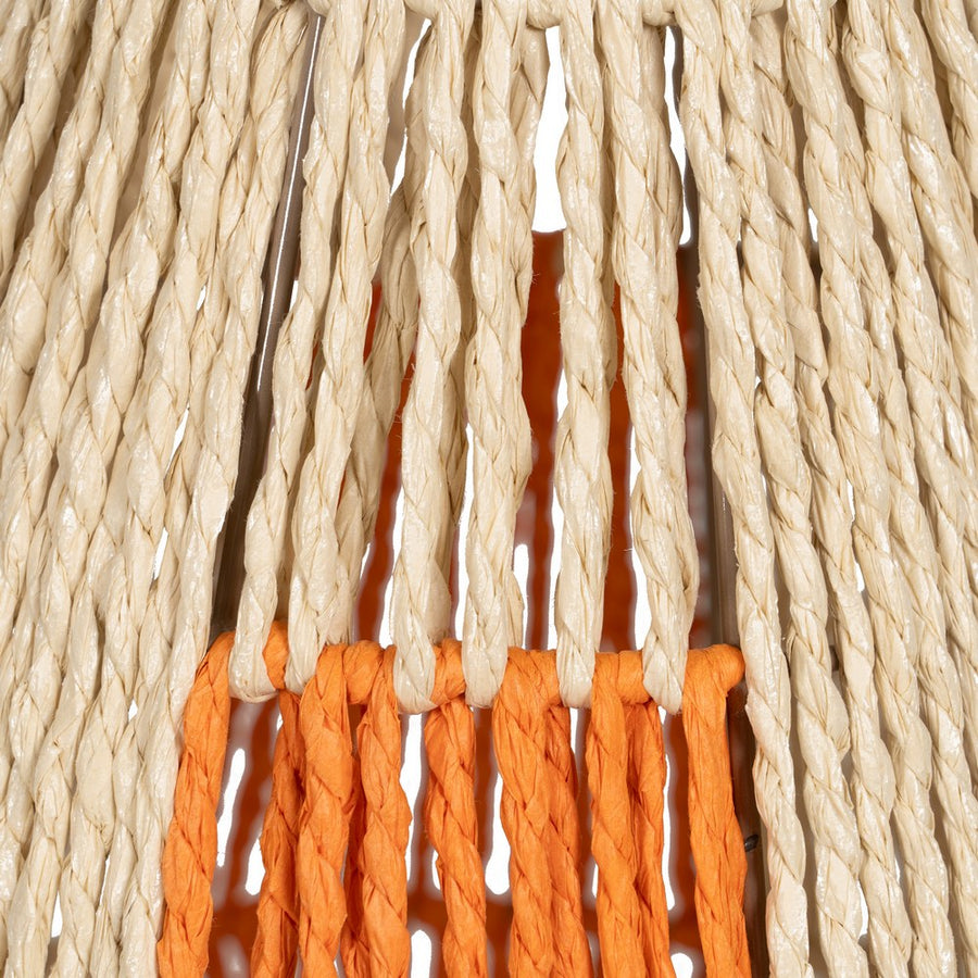 FAROL PORTAVELAS CREMA-NARANJA 23 X 23 X 28 CM