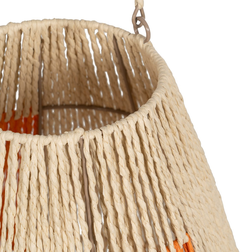 FAROL PORTAVELAS CREMA-NARANJA 31,50 X 31,50 X 39 CM