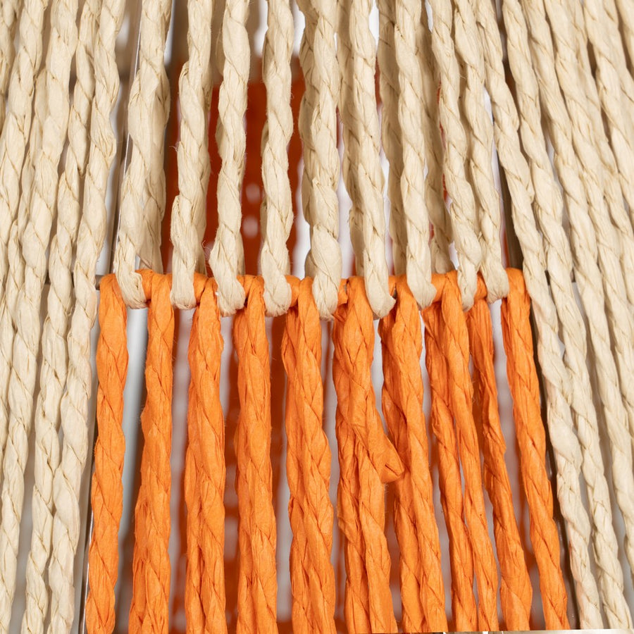 FAROL PORTAVELAS CREMA-NARANJA 31,50 X 31,50 X 39 CM