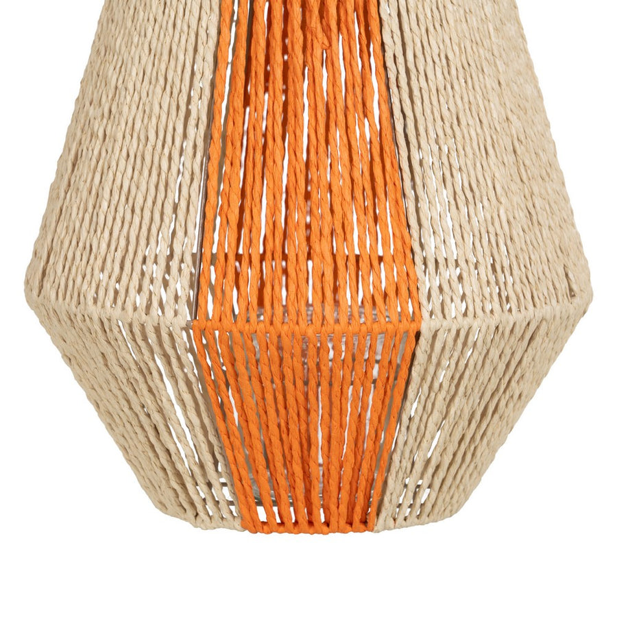 FAROL PORTAVELAS CREMA-NARANJA 31,50 X 31,50 X 39 CM