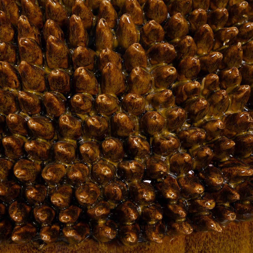 JARRÓN MOSTAZA CERÁMICA DECORACIÓN 39,50 X 39,50 X 60 CM