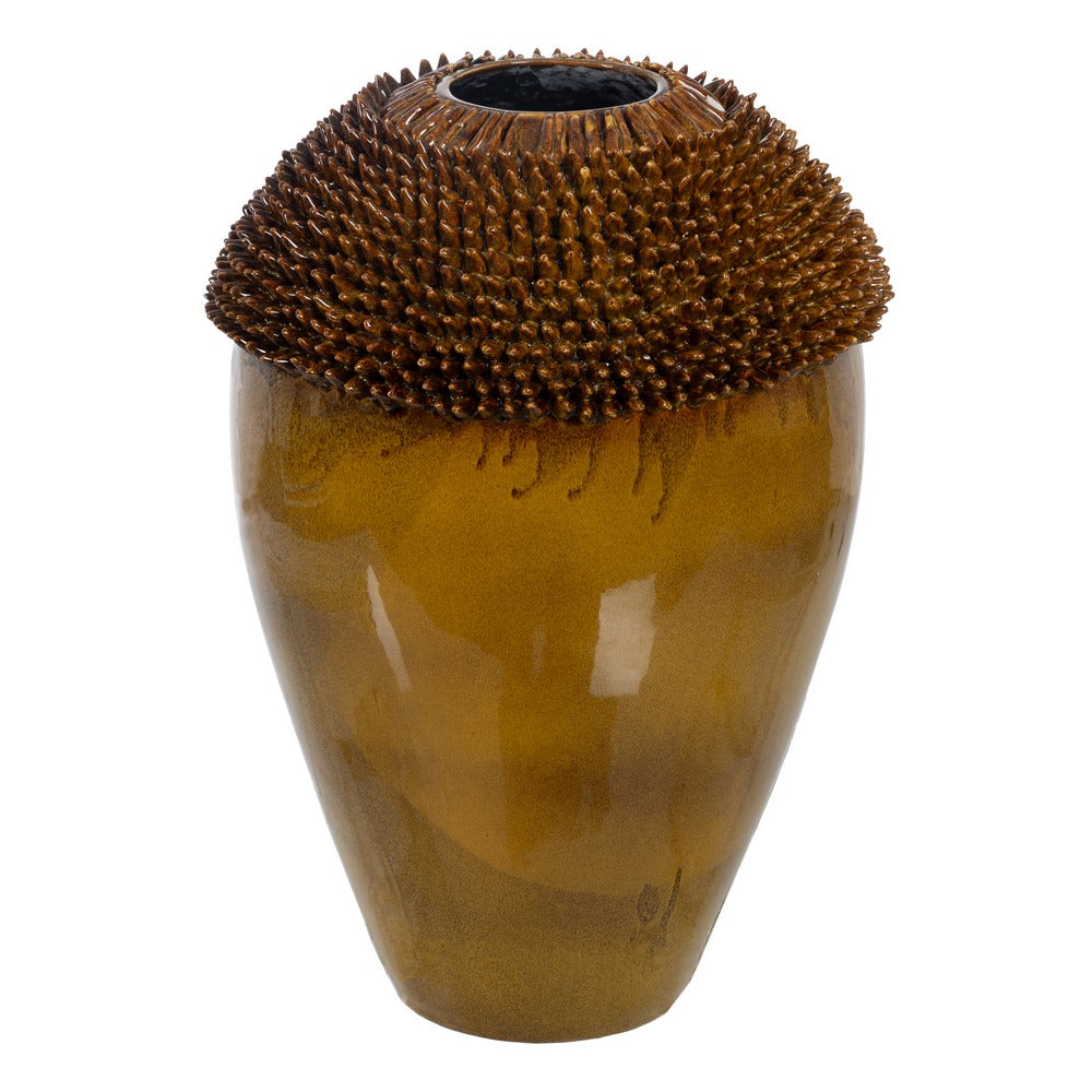 MUSTARD CERAMIC VASE DECORATION 39.50 X 39.50 X 60 CM