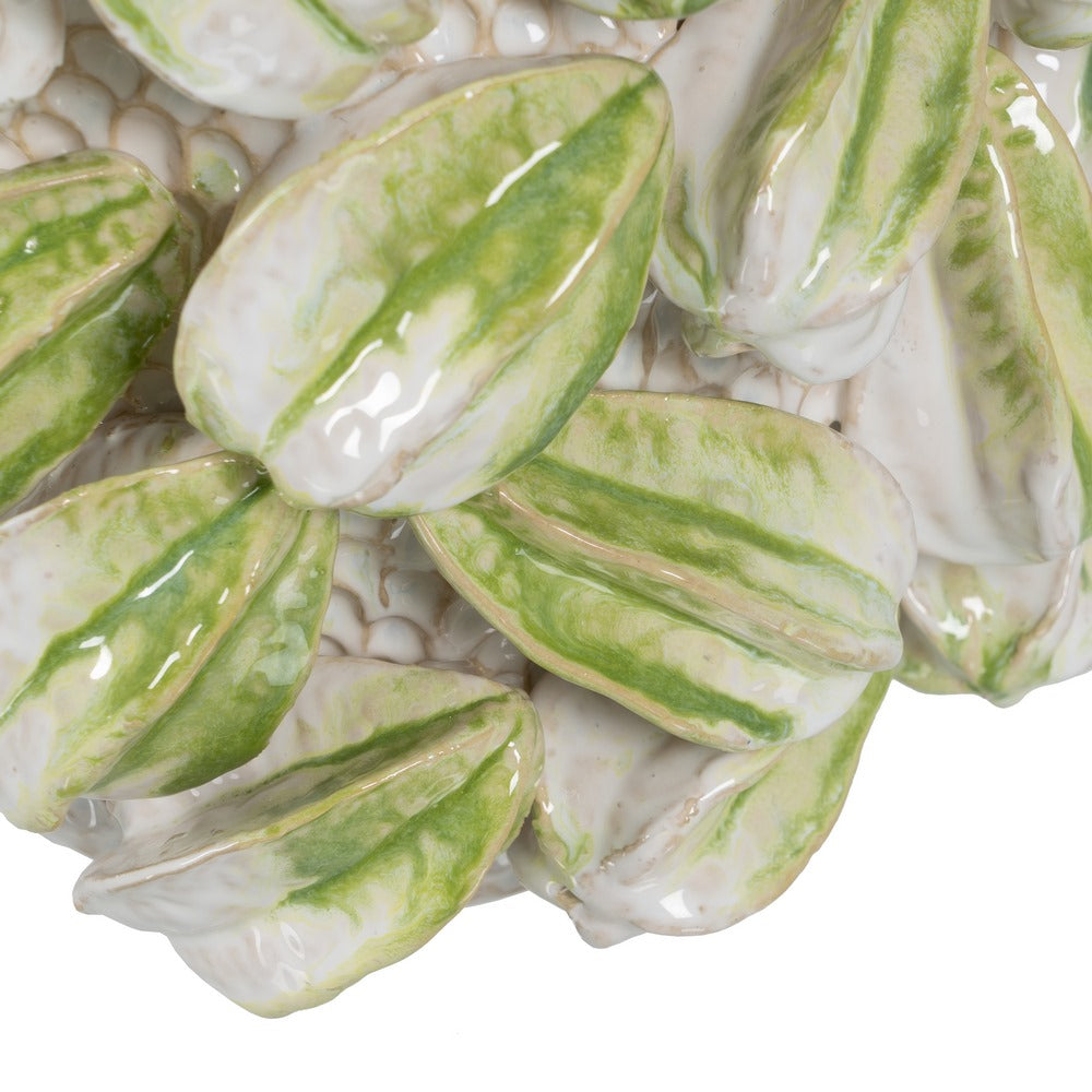 JARRÓN VERDE-BLANCO CERÁMICA DECORACIÓN 32 X 31,50 X 36,50 C