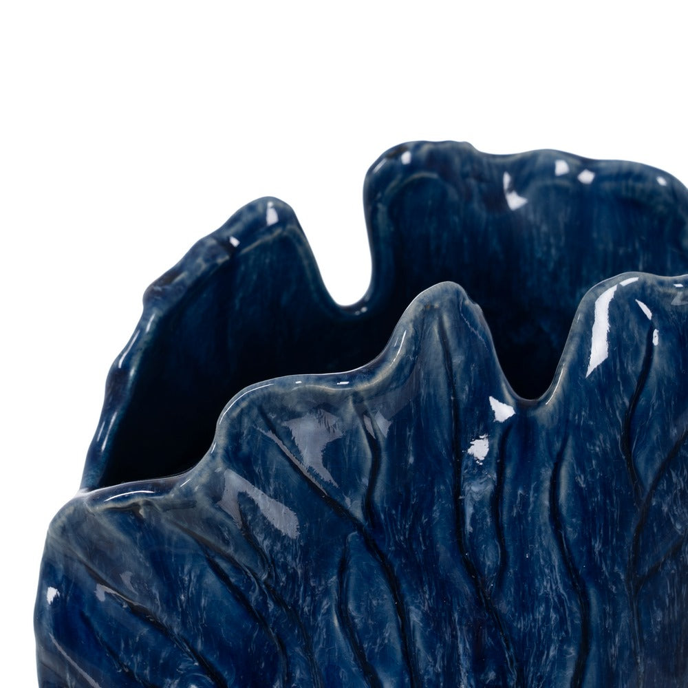 JARRÓN AZUL CERÁMICA DECORACIÓN 20 X 12 X 17,50 CM
