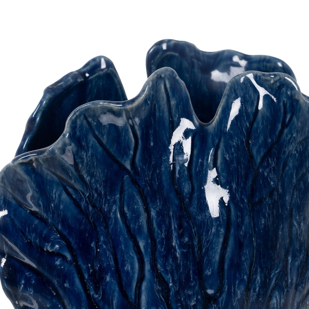 JARRÓN AZUL CERÁMICA DECORACIÓN 20 X 12 X 17,50 CM