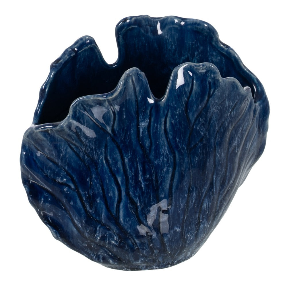 BLUE CERAMIC DECORATIVE VASE 20 X 12 X 17.50 CM