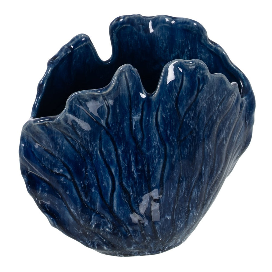 BLUE CERAMIC DECORATIVE VASE 20 X 12 X 17.50 CM