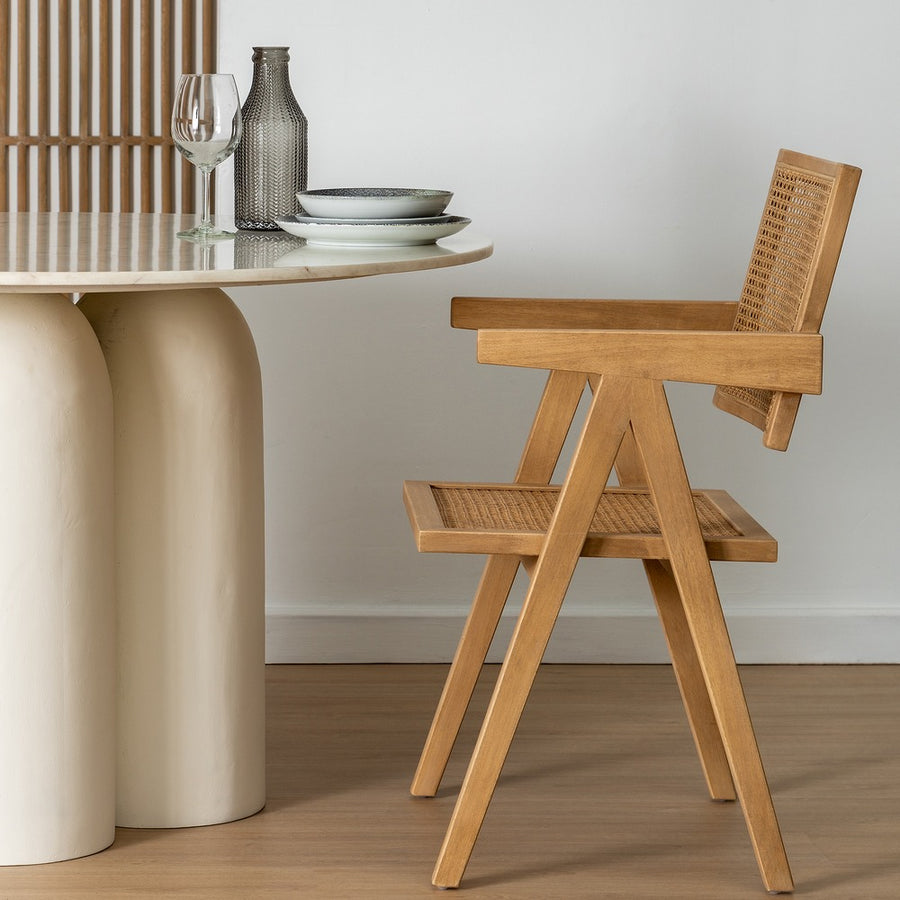 SILLA NATURAL MADERA CONTRACT 52,50 X 54 X 86 CM