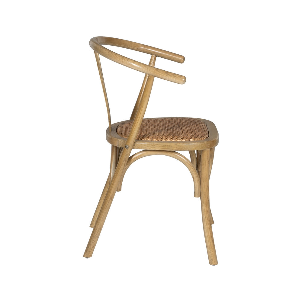 SILLA MARRÓN MADERA-RATÁN 55 X 50 X 81 CM
