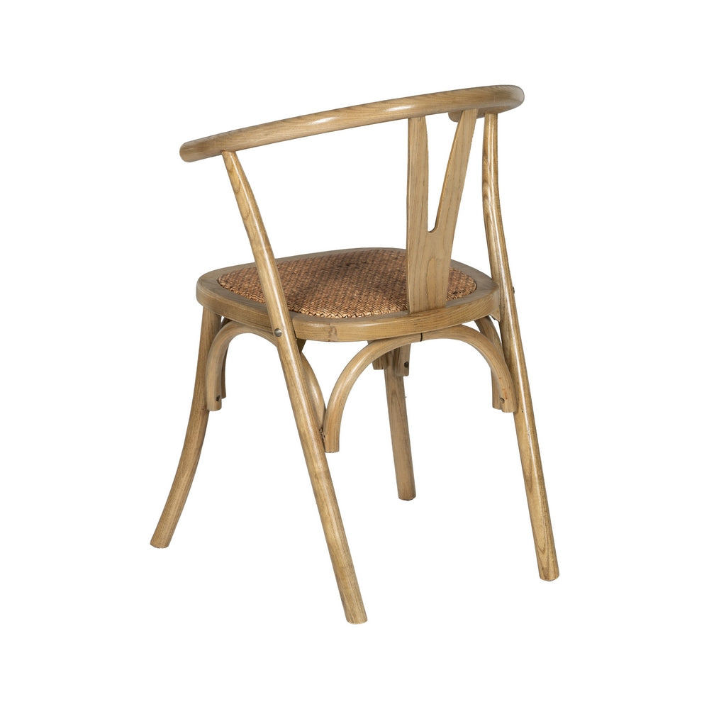 SILLA MARRÓN MADERA-RATÁN 55 X 50 X 81 CM