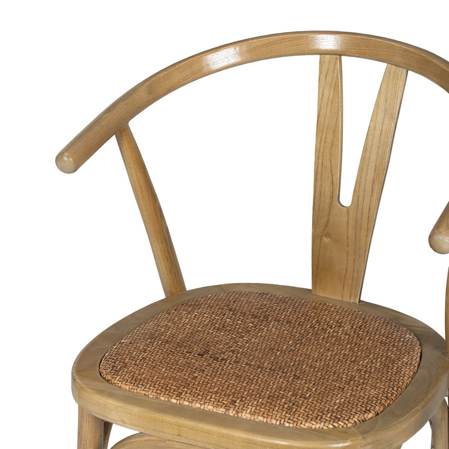 SILLA MARRÓN MADERA-RATÁN 55 X 50 X 81 CM