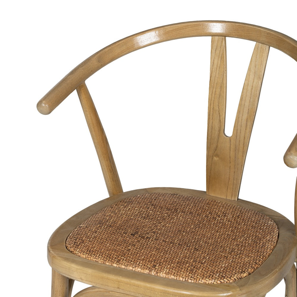 SILLA MARRÓN MADERA-RATÁN 55 X 50 X 81 CM