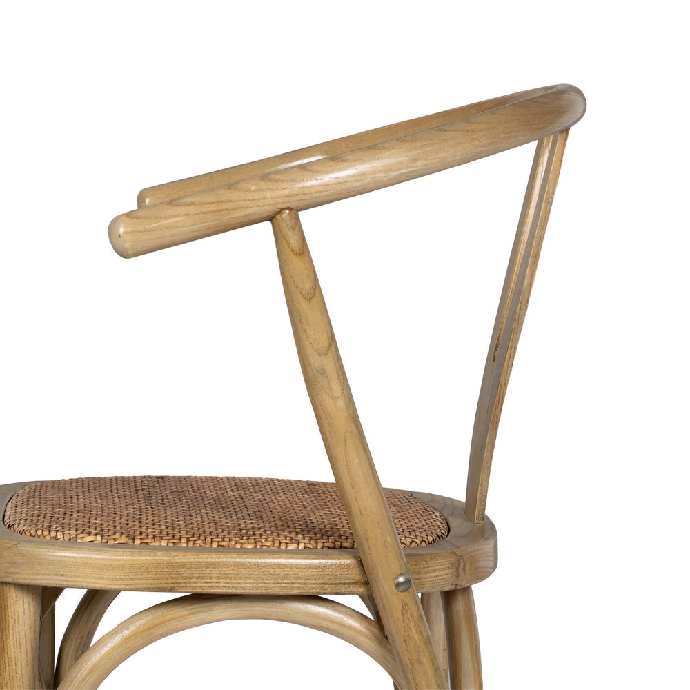 SILLA MARRÓN MADERA-RATÁN 55 X 50 X 81 CM
