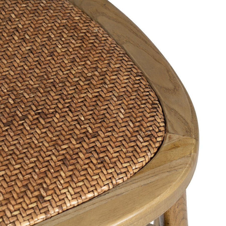 SILLA MARRÓN MADERA-RATÁN 55 X 50 X 81 CM