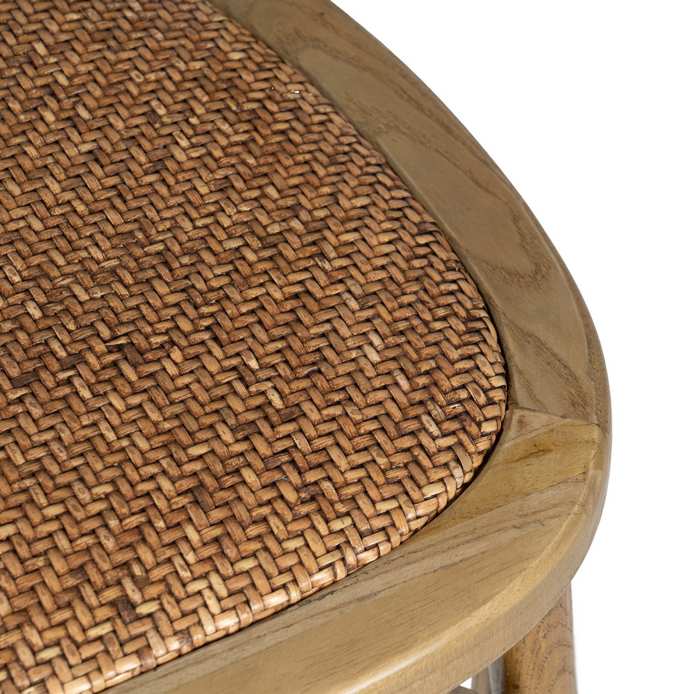 SILLA MARRÓN MADERA-RATÁN 55 X 50 X 81 CM