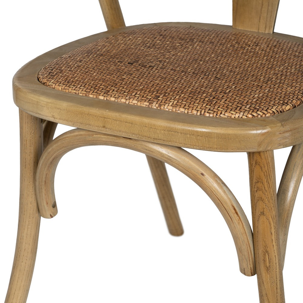 SILLA MARRÓN MADERA-RATÁN 55 X 50 X 81 CM