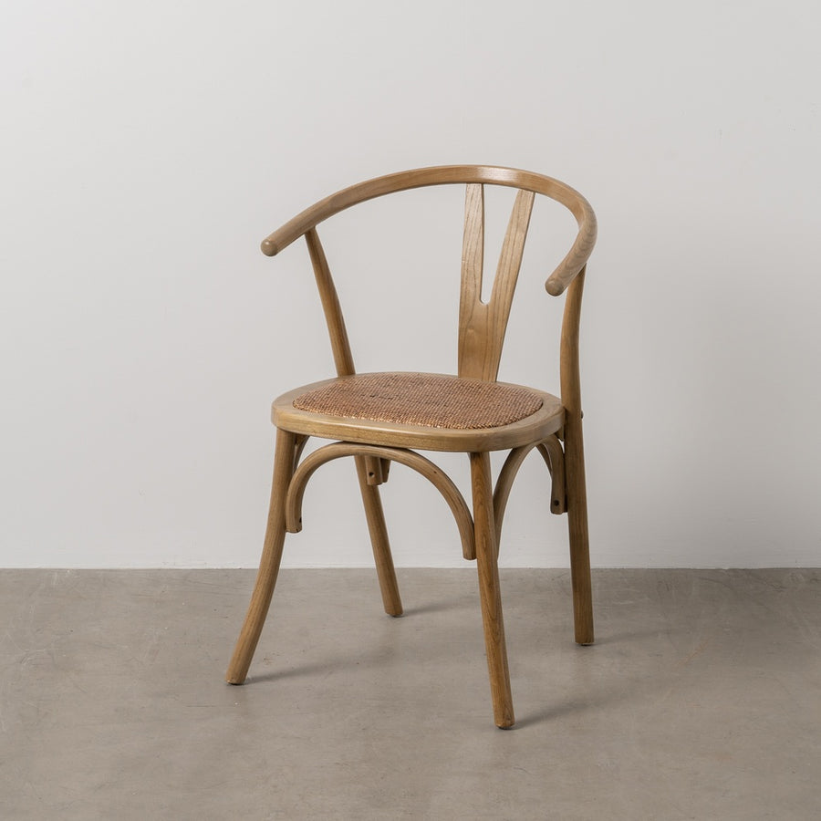 SILLA MARRÓN MADERA-RATÁN 55 X 50 X 81 CM