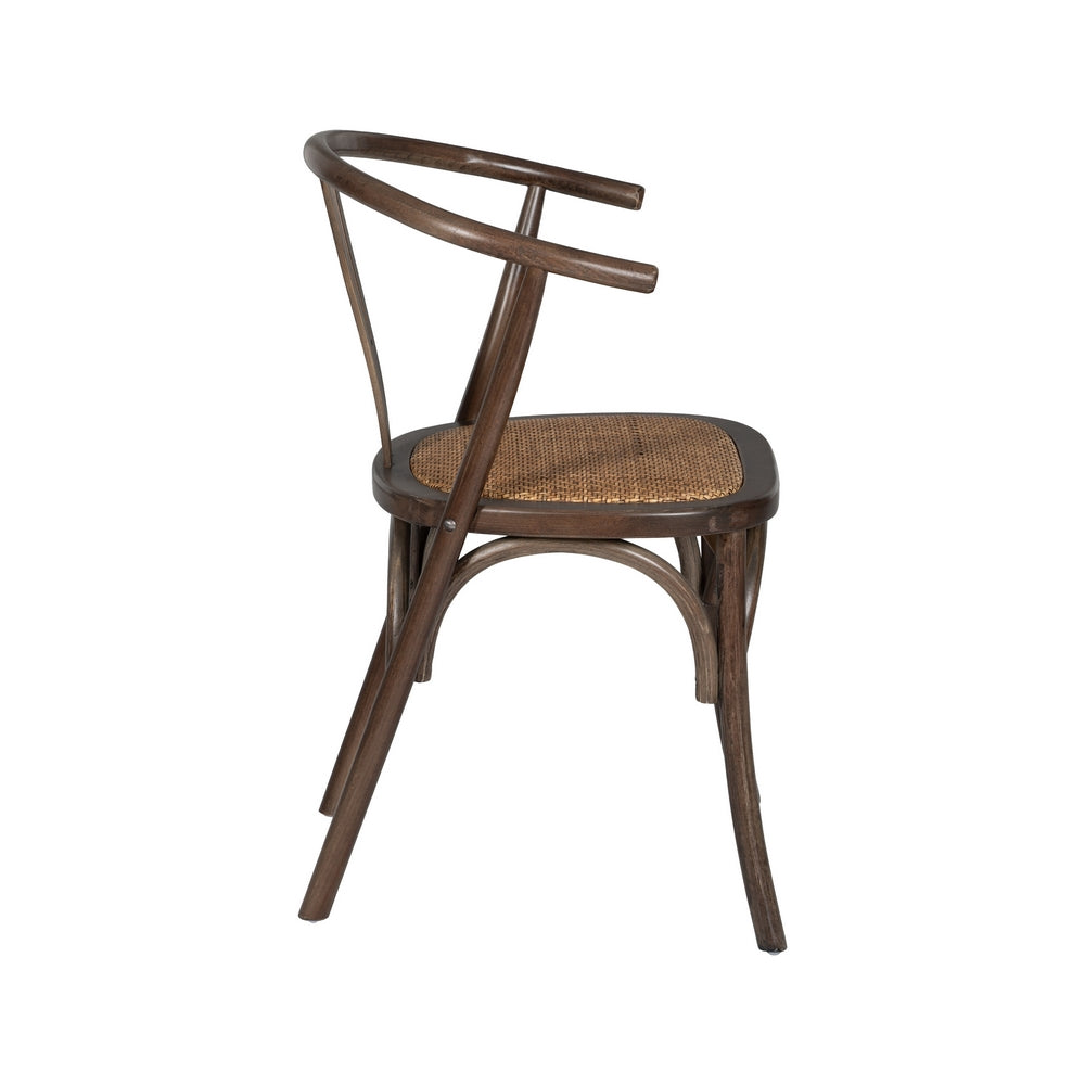 CHOCOLATE WOOD-RATTAN CHAIR 55 X 50 X 81 CM