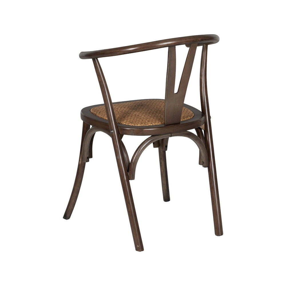CHOCOLATE WOOD-RATTAN CHAIR 55 X 50 X 81 CM