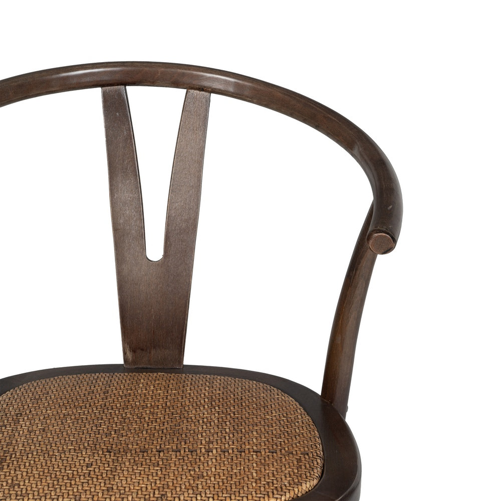 CHOCOLATE WOOD-RATTAN CHAIR 55 X 50 X 81 CM