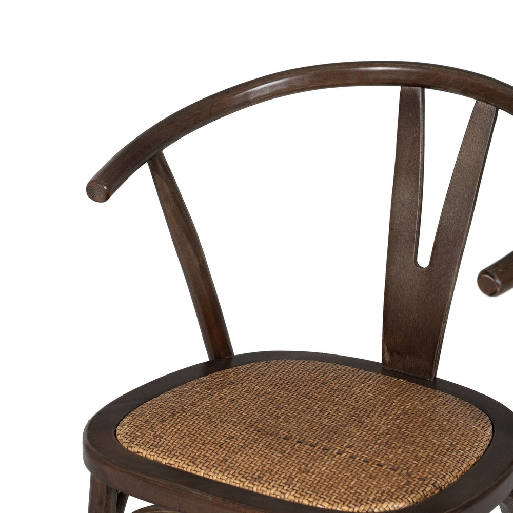 CHOCOLATE WOOD-RATTAN CHAIR 55 X 50 X 81 CM