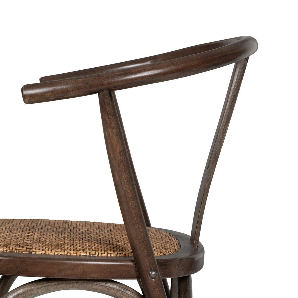 CHOCOLATE WOOD-RATTAN CHAIR 55 X 50 X 81 CM