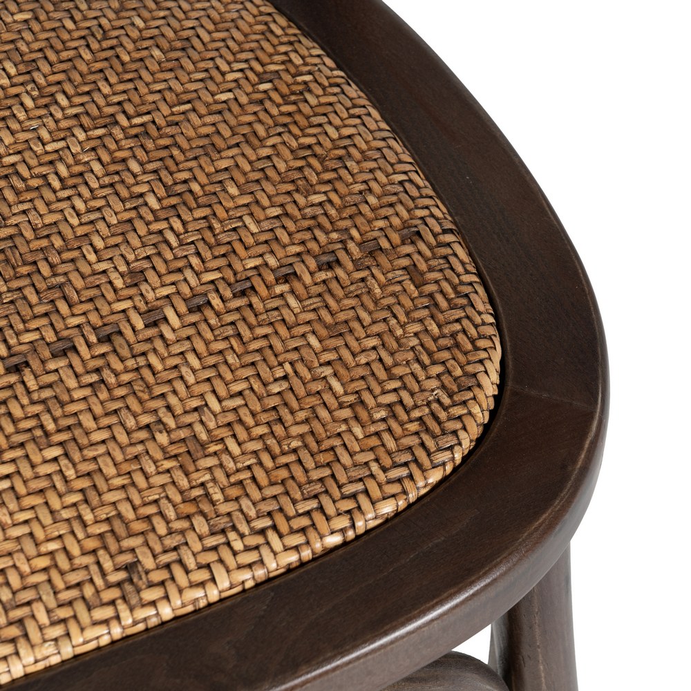 CHOCOLATE WOOD-RATTAN CHAIR 55 X 50 X 81 CM