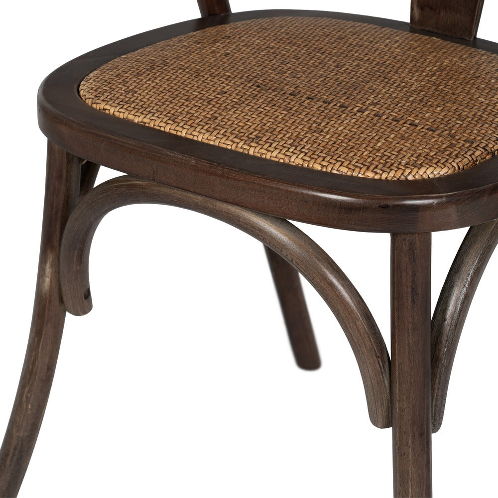 CHOCOLATE WOOD-RATTAN CHAIR 55 X 50 X 81 CM