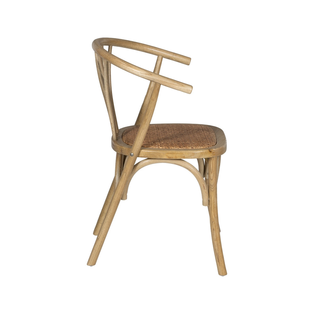 BROWN WOOD-RATTAN CHAIR 55 X 50 X 81 CM