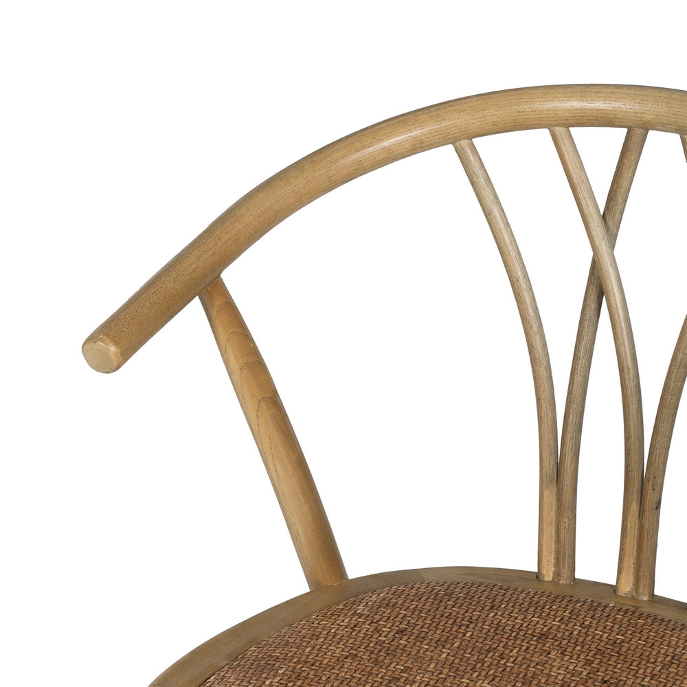 BROWN WOOD-RATTAN CHAIR 55 X 50 X 81 CM