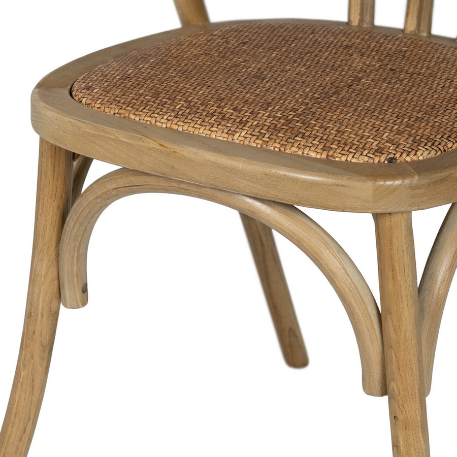 SILLA MARRÓN MADERA-RATÁN 55 X 50 X 81 CM