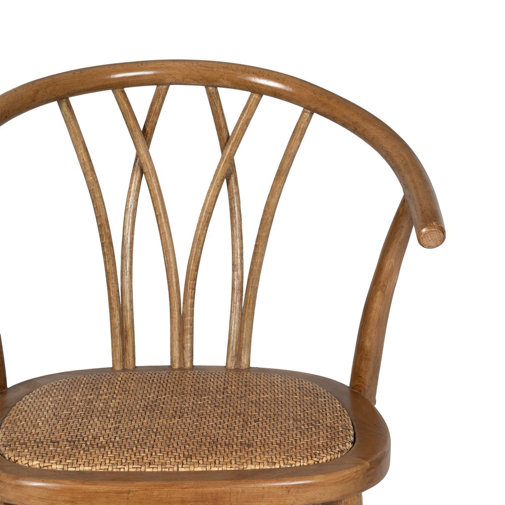 HONEY WOOD-RATTAN CHAIR 55 X 50 X 81 CM