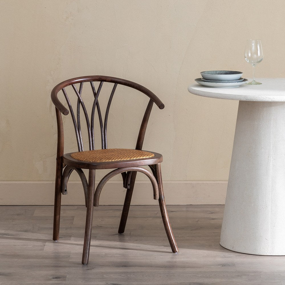 SILLA CHOCOLATE MADERA-RATÁN 55 X 50 X 81 CM