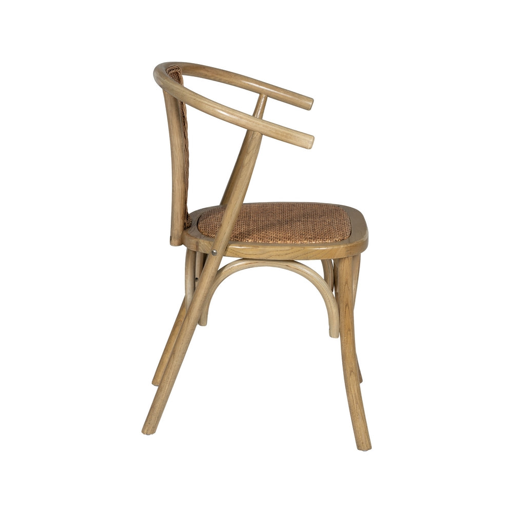 SILLA MARRÓN MADERA-RATÁN 55 X 50 X 81 CM