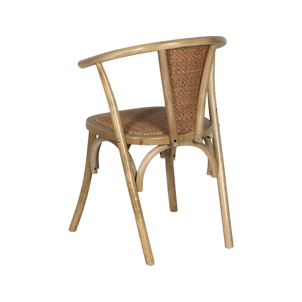 SILLA MARRÓN MADERA-RATÁN 55 X 50 X 81 CM