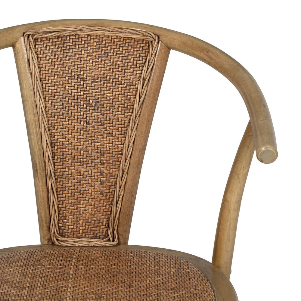 SILLA MARRÓN MADERA-RATÁN 55 X 50 X 81 CM