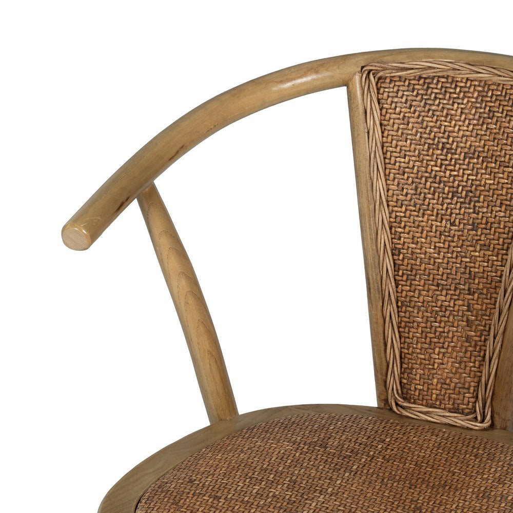 SILLA MARRÓN MADERA-RATÁN 55 X 50 X 81 CM