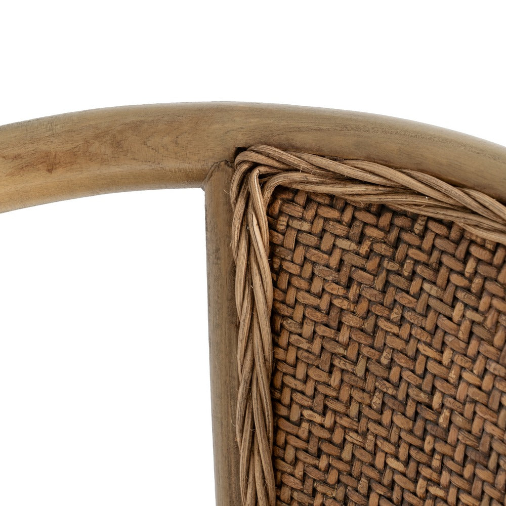 SILLA MARRÓN MADERA-RATÁN 55 X 50 X 81 CM
