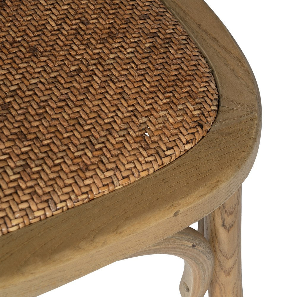 SILLA MARRÓN MADERA-RATÁN 55 X 50 X 81 CM