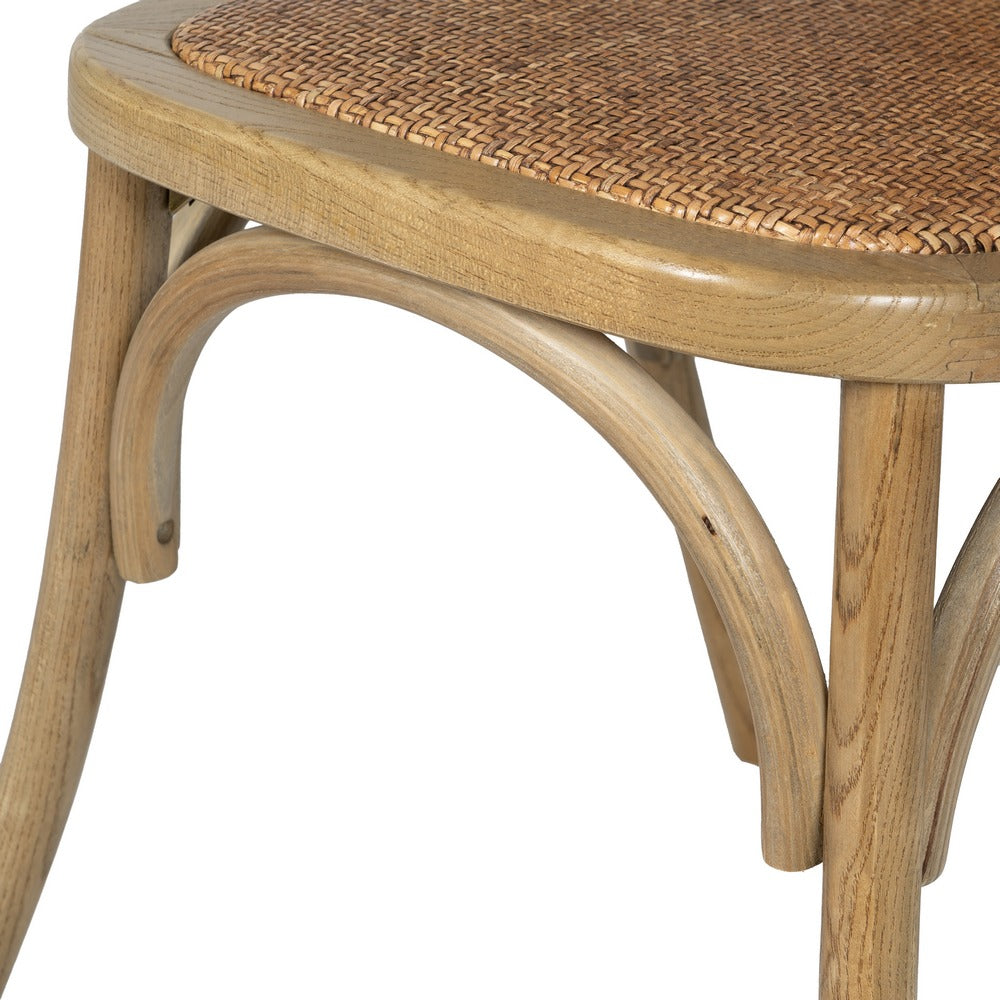 SILLA MARRÓN MADERA-RATÁN 55 X 50 X 81 CM