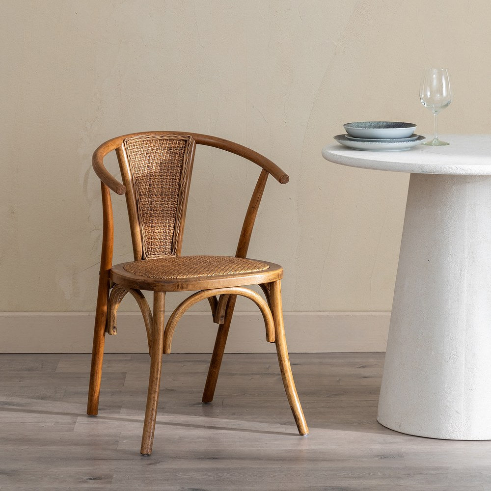 SILLA MIEL MADERA-RATÁN 55 X 50 X 81 CM