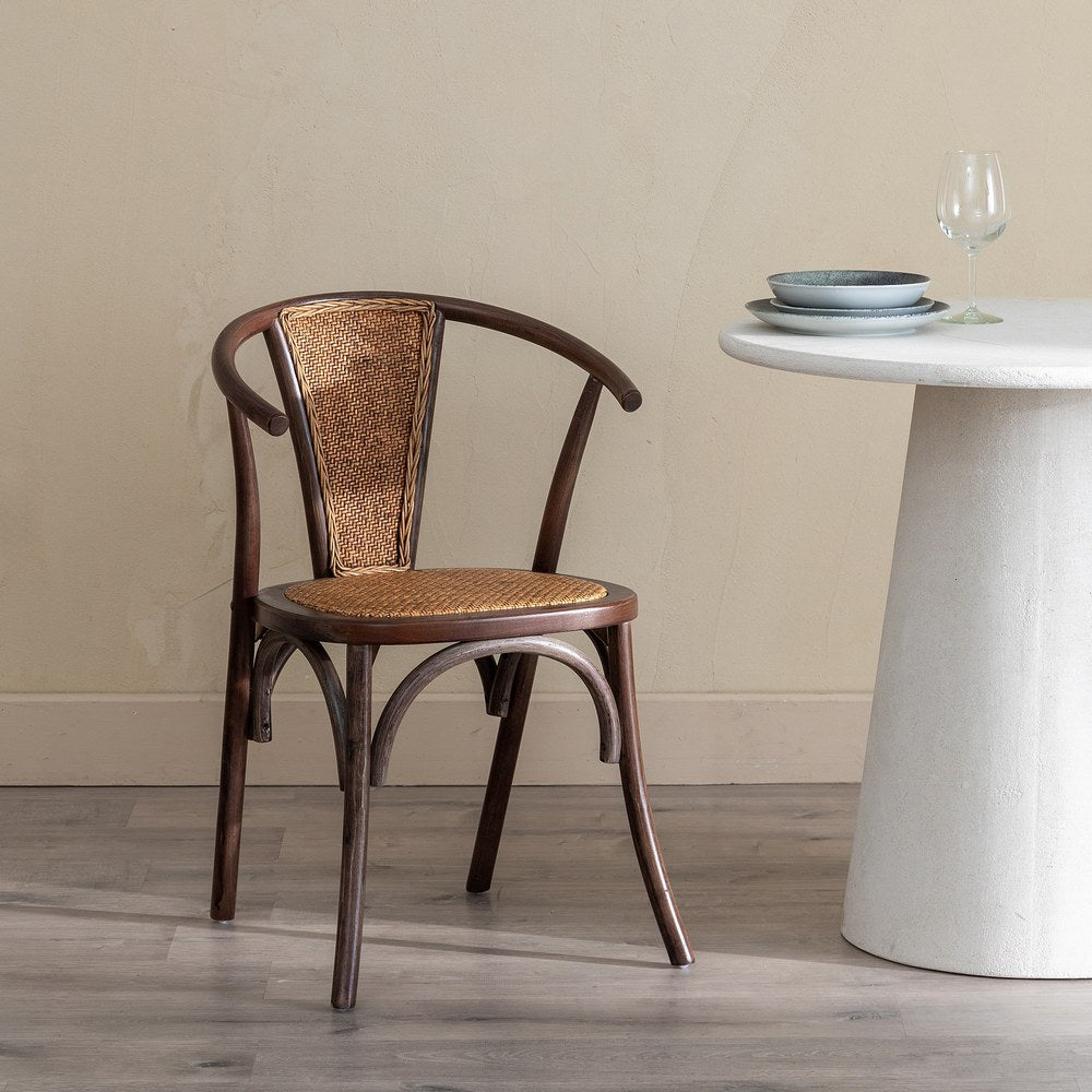 SILLA CHOCOLATE MADERA-RAT�N 55 X 50 X 81 CM