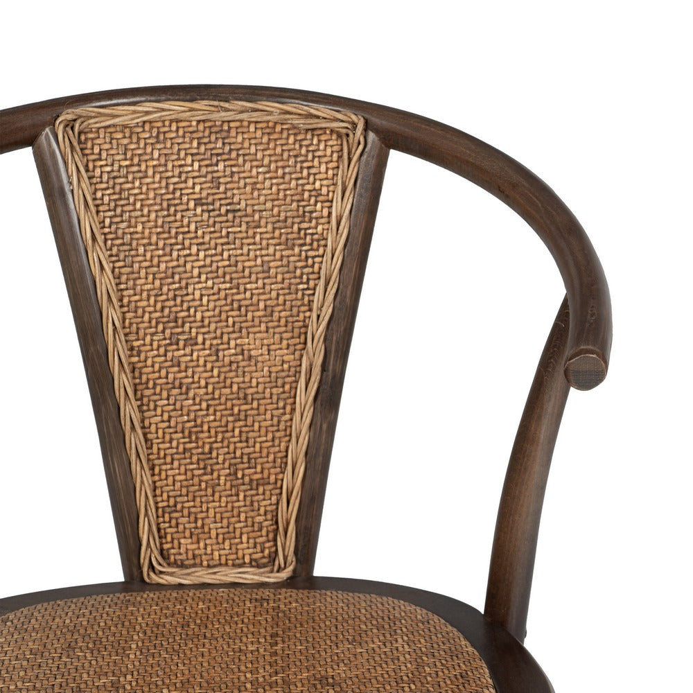 SILLA CHOCOLATE MADERA-RATÁN 55 X 50 X 81 CM