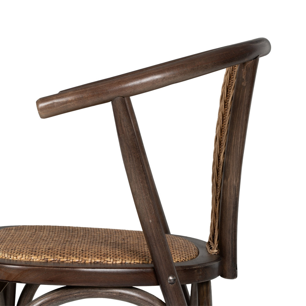 SILLA CHOCOLATE MADERA-RATÁN 55 X 50 X 81 CM