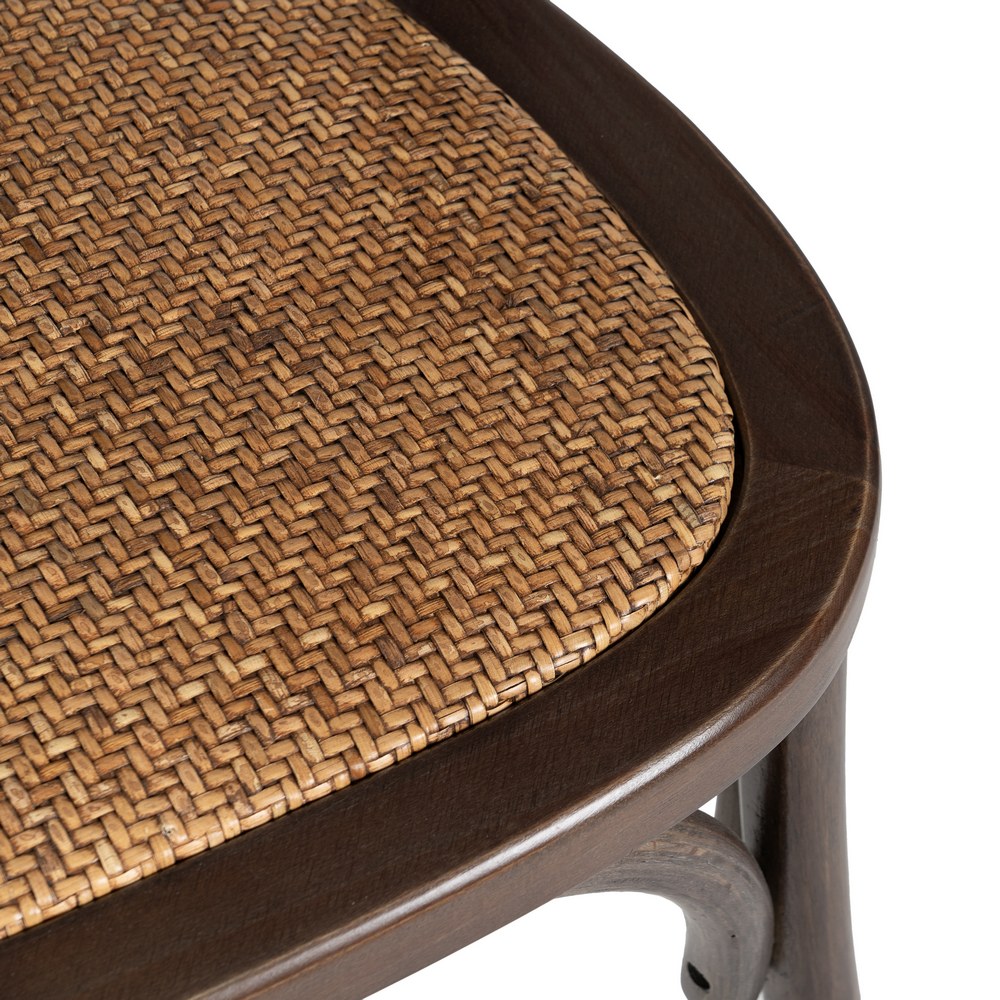 SILLA CHOCOLATE MADERA-RATÁN 55 X 50 X 81 CM