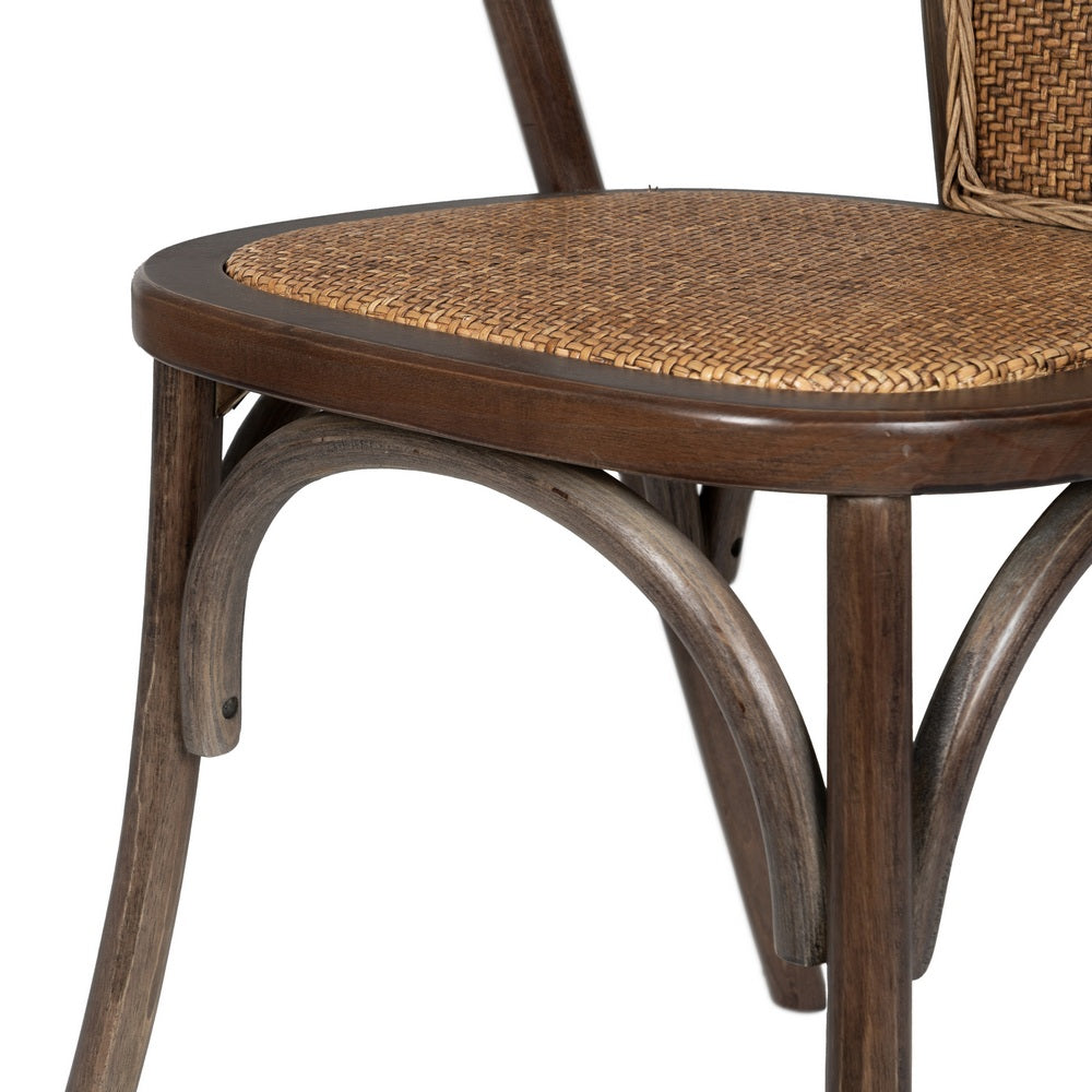 SILLA CHOCOLATE MADERA-RATÁN 55 X 50 X 81 CM