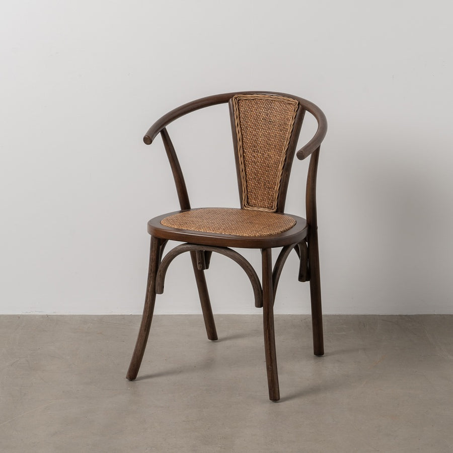SILLA CHOCOLATE MADERA-RATÁN 55 X 50 X 81 CM