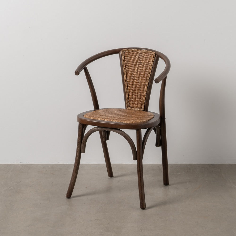 SILLA CHOCOLATE MADERA-RATÁN 55 X 50 X 81 CM