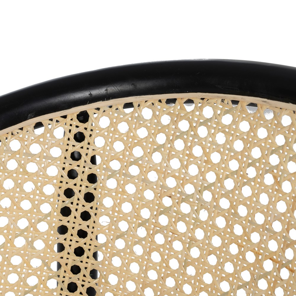 CHAIR BLACK-NATURAL WOOD-RATTAN 56 X 58 X 77 CM